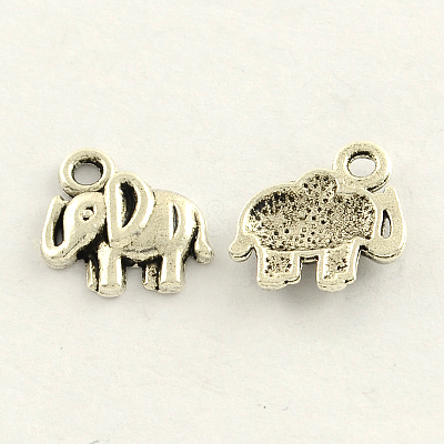Tibetan Style Zinc Alloy Elephant Charms TIBEP-S287-11-1