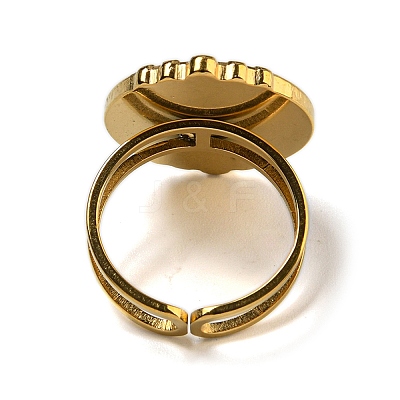 Ion Plating(IP) 304 Stainless Steel Open Cuff Rings STAS-Z060-17G-02-1