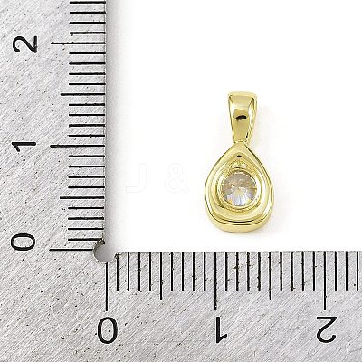 Brass Pave Clear Cubic Zirconia Pendants KK-L238-24G-1
