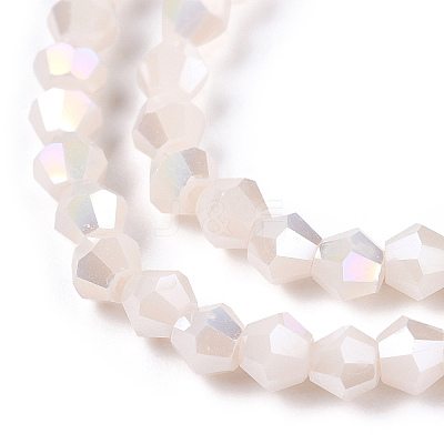 Opaque Solid Color Electroplate Glass Beads Strands EGLA-A039-P2mm-B06-1