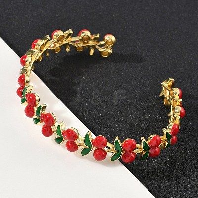 Brass Enamel Cuff Bracelets BJEW-L703-02A-G-1