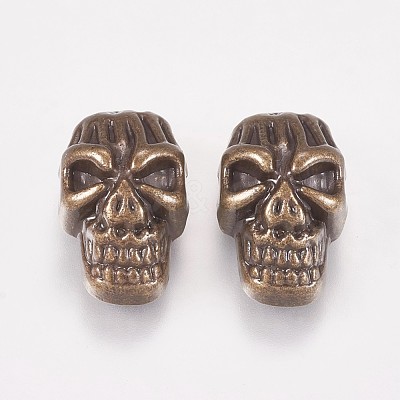 Alloy Skull Beads PALLOY-K145-02AB-1