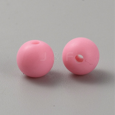 Acrylic Frosted Round Beads FACR-WH0001-06A-13-1