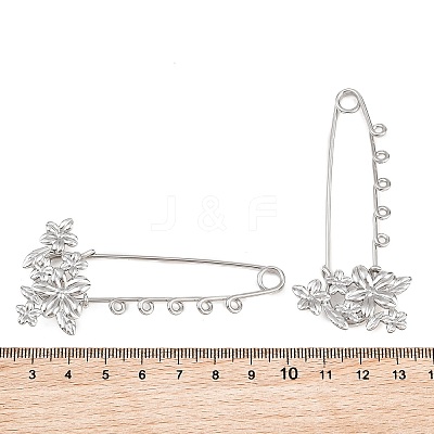 Flower 304 Stainless Steel Safety Pins Brooch Findings SA-CBA098D-14A-P05-1