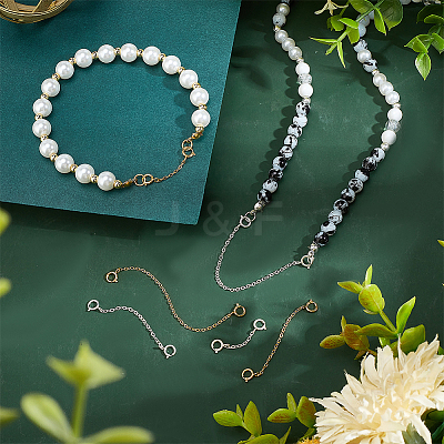 6Pcs 6 Style 925 Sterling Silver Cable Chain Extender FIND-PH0017-98-1