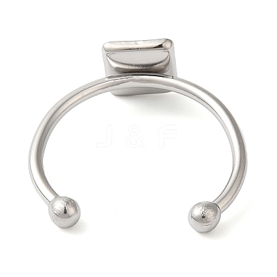 Non-Tarnish 304 Stainless Steel Open Cuff Ring Components STAS-I306-03P-1