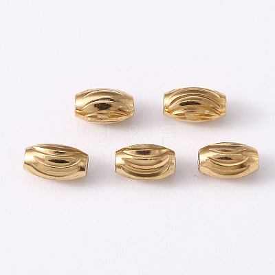 201 Stainless Steel Corrugated Beads X-STAS-S103-16A-G-1