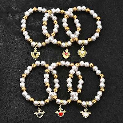 Brass Stretch Bracelets BJEW-C098-04-1