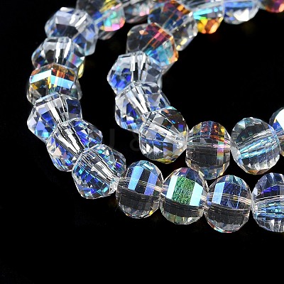 Transparent Electroplate Glass Beads Strands GLAA-Q099-C01-13-1-1