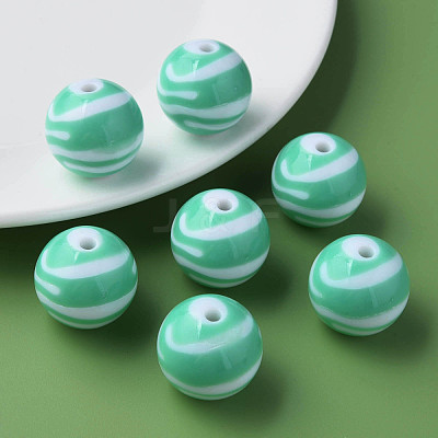 Opaque Striped Acrylic Beads MACR-S373-27C-11-1