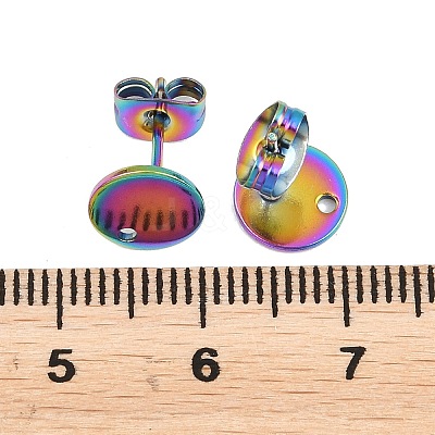 Ion Plating(IP) 304 Stainless Steel Stud Earring Findings STAS-P198-25-8mm-M-1