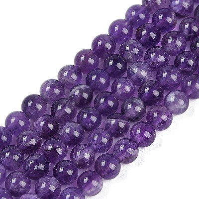 Natural Amethyst Beads Strands G-S333-6mm-020-1