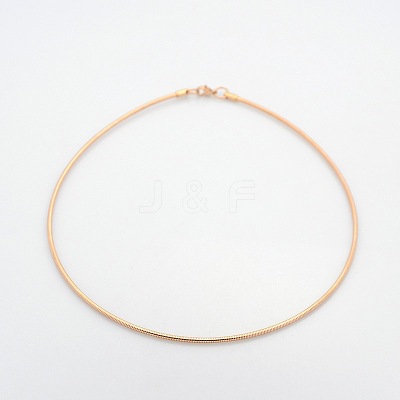 Casual Style 304 Stainless Steel Choker Necklaces X-STAS-O037-02RG-1