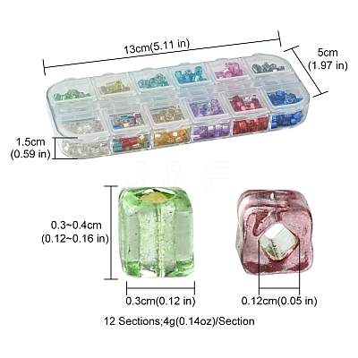 672Pcs 12 Colors Glass Seed Beads SEED-FS0001-24-1