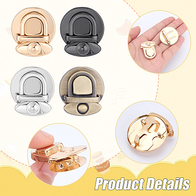 12 Sets 4 Colors Alloy Bag Tuck Lock Clasps FIND-ME0003-05-1