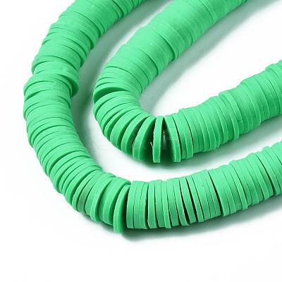 Flat Round Handmade Polymer Clay Beads CLAY-R067-12mm-06-1