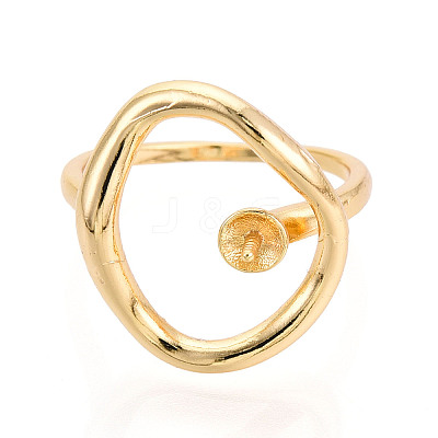Oval Brass Cup Peg Ring Settings KK-N274-38G-1