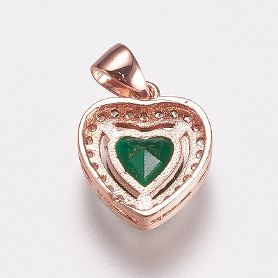 Brass Micro Pave Cubic Zirconia Charms ZIRC-E143-58C-RG-1
