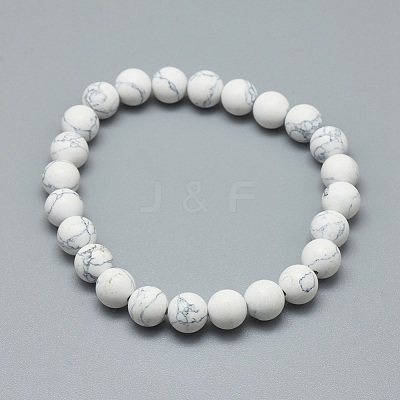 Synthetic Turquoise Jasper Bead Stretch Bracelets BJEW-K212-C-009-1