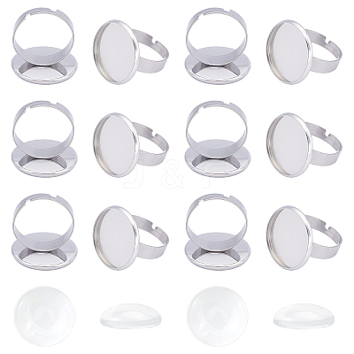 102Pcs DIY 304 Stainless Steel Adjustable Finger Ring Making Kits DIY-UN0002-51P-1