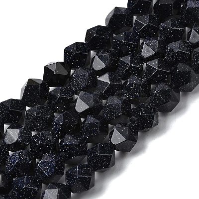 Synthetic Blue Goldstone Beads Strands G-Z119-A24-02-1