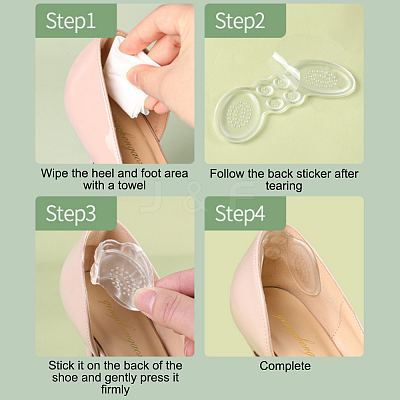 AHADEMAKER 6 Pairs Silicone Heel Grips AJEW-GA0005-26-1