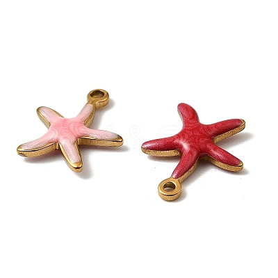 304 Stainless Steel Enamel Charms STAS-P405-01G-G-1
