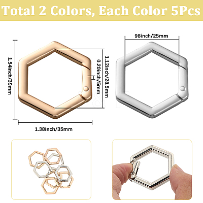 10Pcs 2 Colors Zinc Alloy Spring Gate Rings FIND-SP0004-34B-1