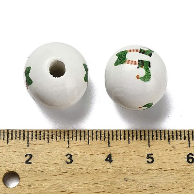 St. Patrick's Day Series Printed Schima Wood European Beads WOOD-V002-01D-1