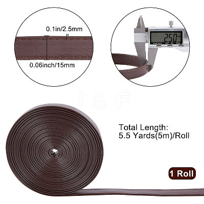 Flat PU Imitation Leather Cord LC-WH0006-05D-01-1