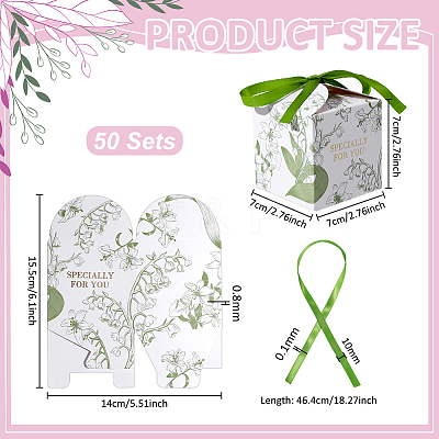 Flower Printed Paper Candy Boxes with Ribbon CON-WH0089-270A-1