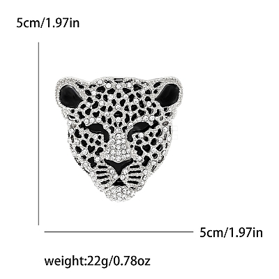 Head of Leopard Rhinestone Pins PW-WG22730-02-1
