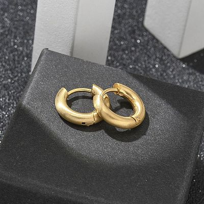 Frosted 304 Stainless Steel Huggie Hoop Earrings for Women EJEW-C096-32E-G-1
