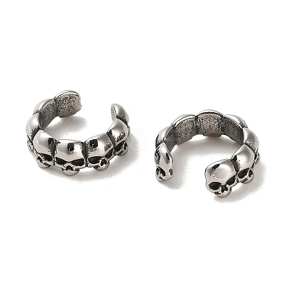 316 Surgical Stainless Steel Cuff Earrings EJEW-D096-01A-AS-1