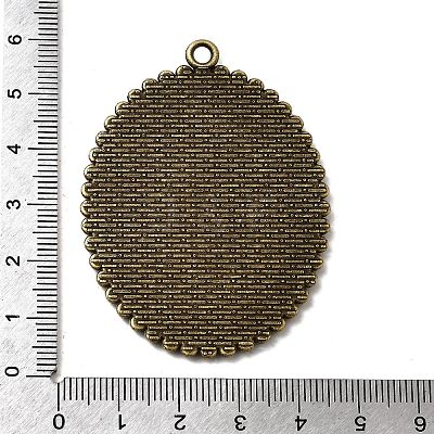 Vintage Tibetan Style Alloy Pendant Cabochon Bezel Settings X-TIBEP-M018-136AB-NF-1