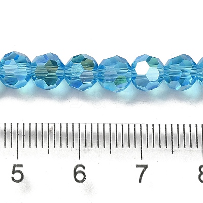 Electroplate Transparent Glass Beads Strands EGLA-A035-T6mm-L08-1