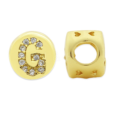 Brass Micro Pave Clear Cubic Zirconia Beads KK-T030-LA843-GX3-1