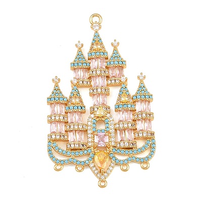 Brass Pave Cubic Zirconia Chandelier Component Links CU-CBA7392-14G-1