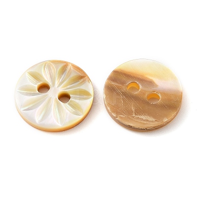 Carved Flower Natural Shell Buttons SH-CBA18B6-02B-01-1