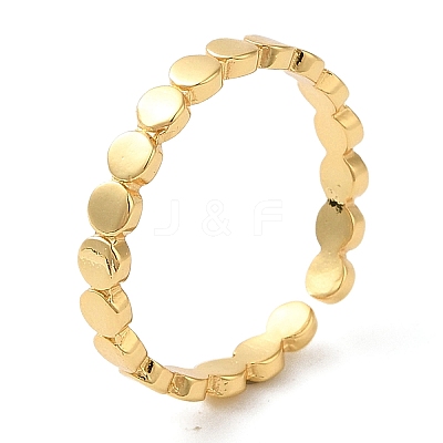 Rack Plating Brass Flat Round Open Cuff Ring RJEW-Z014-04G-1