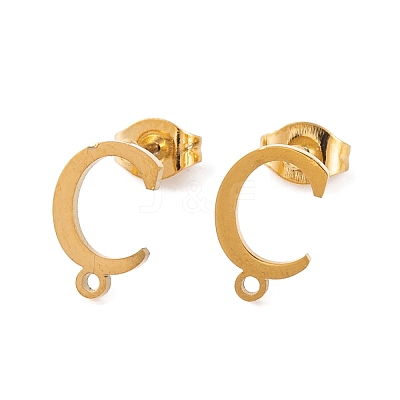 Ion Plating(IP) 304 Stainless Steel Stud Earrings FIND-Q103-01C-G-1