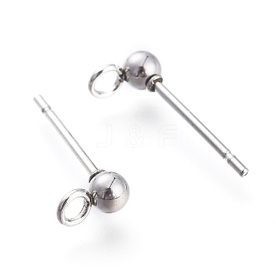 Non-Tarnish 304 Stainless Steel Ear Stud Components STAS-F227-18E-P-1