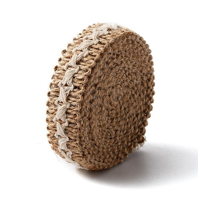 Braided Burlap Ribbon OCOR-WH0073-77-1