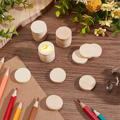 50Pcs Undyed Wood Cabochons WOOD-WH0125-09C-1
