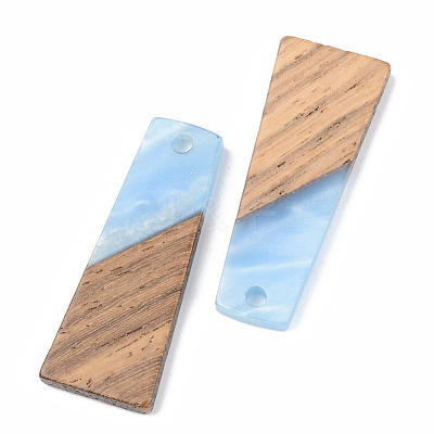 Opaque Resin & Walnut Wood Pendants X-RESI-S389-040A-C01-1