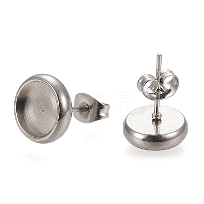 Non-Tarnish 304 Stainless Steel Stud Earring Settings X-STAS-K202-05C-P-1