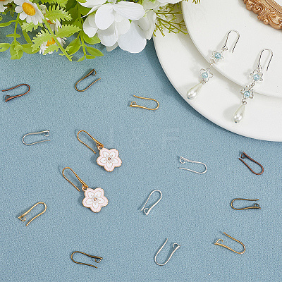 60Pcs 5 Colors Brass Earring Hooks for Earring Designs KK-SP0002-50-1