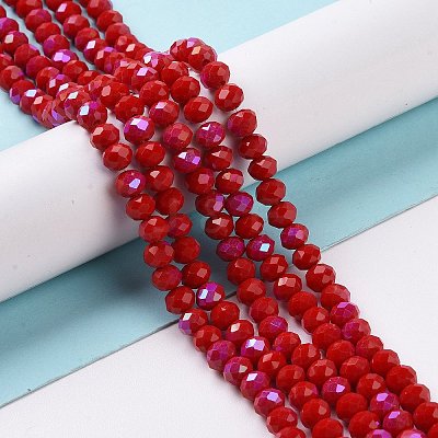 Electroplate Opaque Solid Color Glass Beads Strands EGLA-A034-P2mm-L04-1