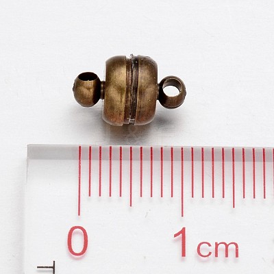 Brass Magnetic Clasps with Loops KK-H361-AB-1