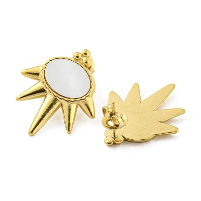 304 Stainless Steel Sun Stud Earrings EJEW-M233-17G-1